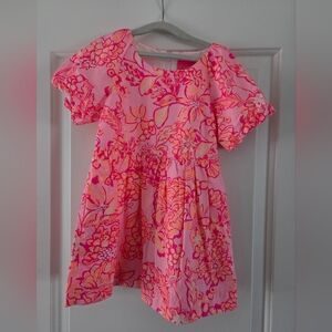 Lilly Pulitzer Pink & Coral Floral Short-Sleeve Dress